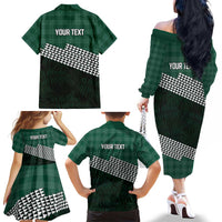 Rainbow Warriors Hawaii Personalized Palaka Family Matching Off The Shoulder Long Sleeve Dress and Hawaiian Shirt LT7 - Polynesian Pride