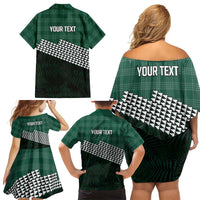 Rainbow Warriors Hawaii Personalized Palaka Family Matching Off Shoulder Short Dress and Hawaiian Shirt - Polynesian Pride