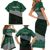Rainbow Warriors Hawaii Personalized Palaka Family Matching Short Sleeve Bodycon Dress and Hawaiian Shirt LT7 - Polynesian Pride