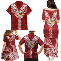 Tonga Independence Day Family Matching Puletasi and Hawaiian Shirt Tongatapu Lion Ngatu Motifs LT7 - Polynesian Pride