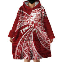 Tonga Independence Day Wearable Blanket Hoodie Tongatapu Lion Ngatu Motifs LT7 - Polynesian Pride