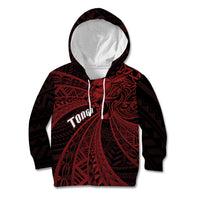 Tonga Independence Day Kid Hoodie Tongatapu Lion Ngatu Motifs Black Ver. LT7 Hoodie Black - Polynesian Pride