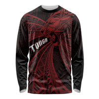 Tonga Independence Day Long Sleeve Shirt Tongatapu Lion Ngatu Motifs Black Ver.