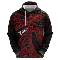 Tonga Independence Day Zip Hoodie Tongatapu Lion Ngatu Motifs Black Ver. LT7 - Polynesian Pride