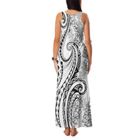 Polynesia Plumeria Lei Family Matching Tank Maxi Dress and Hawaiian Shirt White Curves Motif LT7 - Polynesian Pride