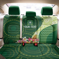 Fiji Ballantine Memorial High School Personalised Back Car Seat Cover Masi Tapa Mix Plumeria LT7 - Polynesian Pride