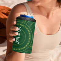 Fiji Ballantine Memorial High School Personalised 4 in 1 Can Cooler Tumbler Masi Tapa Mix Plumeria LT7 - Polynesian Pride
