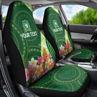 Fiji Ballantine Memorial High School Personalised Car Seat Cover Masi Tapa Mix Plumeria LT7 - Polynesian Pride