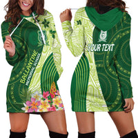 Fiji Ballantine Memorial High School Personalised Hoodie Dress Masi Tapa Mix Plumeria LT7 - Polynesian Pride