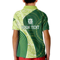 Fiji Ballantine Memorial High School Personalised Kid Polo Shirt Masi Tapa Mix Plumeria LT7 - Polynesian Pride