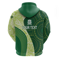 Fiji Ballantine Memorial High School Personalised Zip Hoodie Masi Tapa Mix Plumeria LT7 - Polynesian Pride