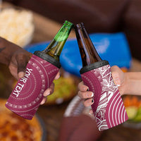 Fiji Adi Cakobau School Personalised 4 in 1 Can Cooler Tumbler Masi Tapa Mix Plumeria LT7 - Polynesian Pride