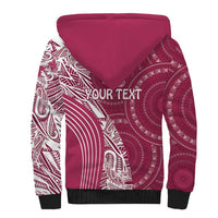 Fiji Adi Cakobau School Personalised Sherpa Hoodie Masi Tapa Mix Plumeria LT7 - Polynesian Pride