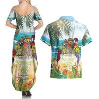 It's 5 o'clock Somewhere Couples Matching Summer Maxi Dress and Hawaiian Shirt Beach Party - Polynesian Pride