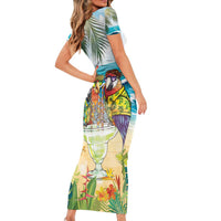 It's 5 o'clock Somewhere Family Matching Short Sleeve Bodycon Dress and Hawaiian Shirt Beach Party - Polynesian Pride