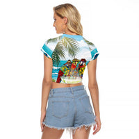 It's 5 o'clock Somewhere Raglan Cropped T Shirt Beach Party - Polynesian Pride