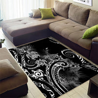 Aloha Hawaii Turtles Floral Area Rug Obsidian Glaze