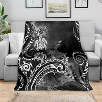 Aloha Hawaii Turtles Floral Blanket Obsidian Glaze