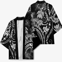 Aloha Hawaii Turtles Floral Kimono Obsidian Glaze