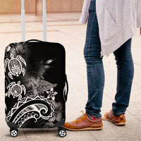 Aloha Hawaii Turtles Floral Luggage Cover Obsidian Glaze