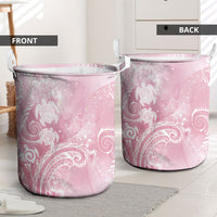 Aloha Hawaii Turtles Floral Laundry Basket Pink Marbles Glaze