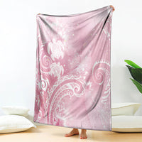 Aloha Hawaii Turtles Floral Blanket Pink Marbles Glaze