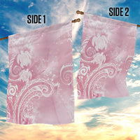 Aloha Hawaii Turtles Floral Garden Flag Pink Marbles Glaze