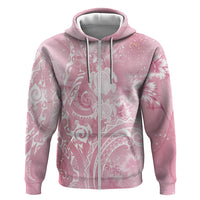 Aloha Hawaii Turtles Floral Hoodie Pink Marbles Glaze