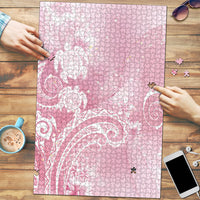 Aloha Hawaii Turtles Floral Puzzle Pink Marbles Glaze