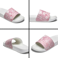Aloha Hawaii Turtles Floral Slide Sandals Pink Marbles Glaze