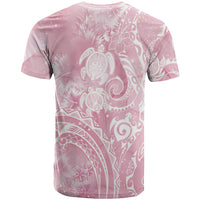 Aloha Hawaii Turtles Floral T Shirt Pink Marbles Glaze