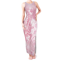 Aloha Hawaii Turtles Floral Tank Maxi Dress Pink Marbles Glaze