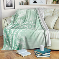 Aloha Hawaii Turtles Floral Blanket Seafoam Marbles Glaze
