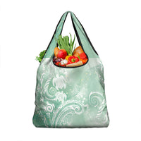 Aloha Hawaii Turtles Floral Grocery Bag Seafoam Marbles Glaze