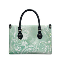 Aloha Hawaii Turtles Floral Leather Bag Seafoam Marbles Glaze