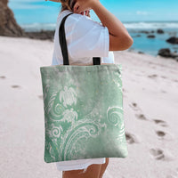 Aloha Hawaii Turtles Floral Tote Bag Seafoam Marbles Glaze
