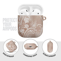 Aloha Hawaii Turtles Floral AirPods Case Taupe Marbles Glaze