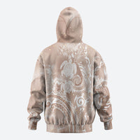 Aloha Hawaii Turtles Floral Hoodie Taupe Marbles Glaze