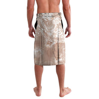Aloha Hawaii Turtles Floral Lavalava Taupe Marbles Glaze