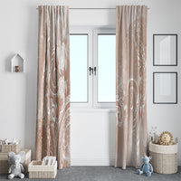 Aloha Hawaii Turtles Floral Window Curtain Taupe Marbles Glaze