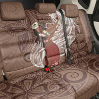 Tahiti Islands Polynesian Plumeria Back Car Seat Cover Tahitian Vahine 'Ote'a - Beige LT7 - Polynesian Pride