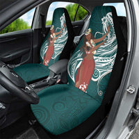 Tahiti Islands Polynesian Plumeria Car Seat Cover Tahitian Vahine 'Ote'a - Teal LT7 - Polynesian Pride