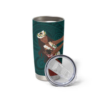 Tahiti Islands Polynesian Plumeria Tumbler Cup Tahitian Vahine 'Ote'a - Teal LT7 - Polynesian Pride