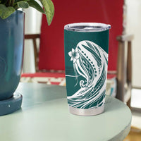 Tahiti Islands Polynesian Plumeria Tumbler Cup Tahitian Vahine 'Ote'a - Teal LT7 - Polynesian Pride
