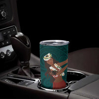 Tahiti Islands Polynesian Plumeria Tumbler Cup Tahitian Vahine 'Ote'a - Teal LT7 - Polynesian Pride