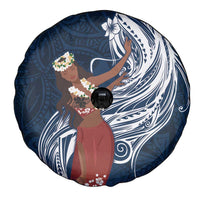 Tahiti Islands Polynesian Plumeria Spare Tire Cover Tahitian Vahine 'Ote'a - Navy Blue LT7 - Polynesian Pride