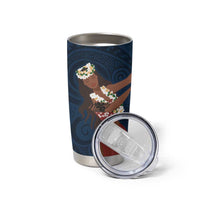 Tahiti Islands Polynesian Plumeria Tumbler Cup Tahitian Vahine 'Ote'a - Navy Blue LT7 - Polynesian Pride
