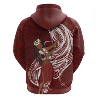 Tahiti Islands Polynesian Plumeria Hoodie Tahitian Vahine 'Ote'a - Scarlet LT7 - Polynesian Pride