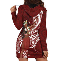Tahiti Islands Polynesian Plumeria Hoodie Dress Tahitian Vahine 'Ote'a - Scarlet LT7 - Polynesian Pride