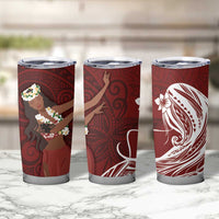 Tahiti Islands Polynesian Plumeria Tumbler Cup Tahitian Vahine 'Ote'a - Scarlet LT7 - Polynesian Pride